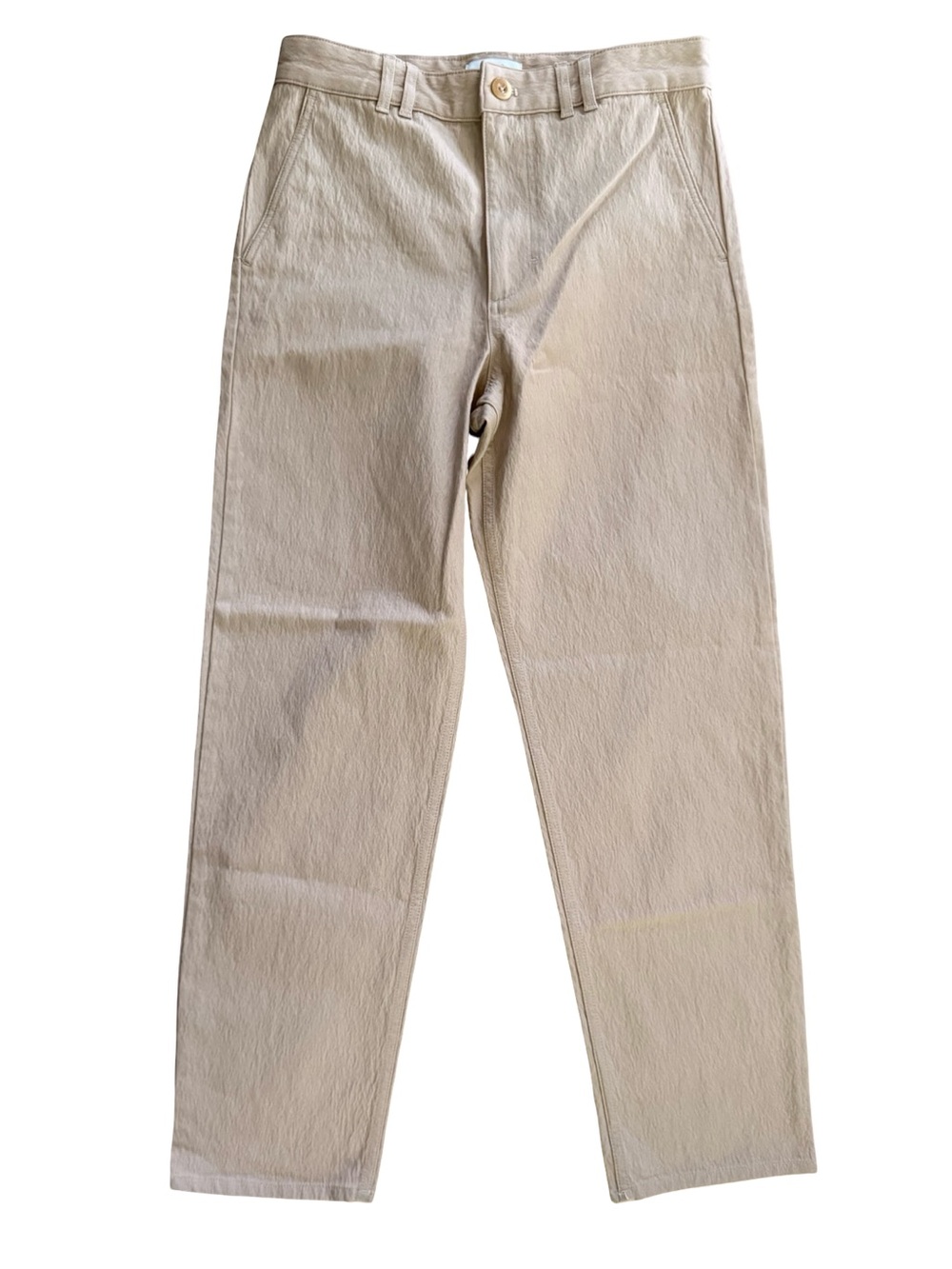COS High Rise Tapered Utility Pants Beige Cotton Blend Size 6